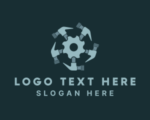 Tool - Handyman Cog Hammer logo design