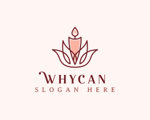 Candle - Flower Light Candle logo design