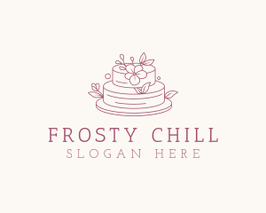 Floral Wedding Cake Logo