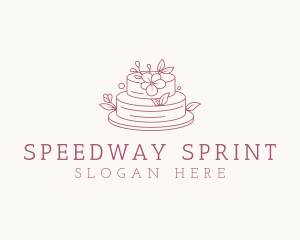 Floral Wedding Cake Logo