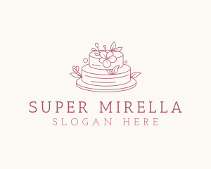 Floral Wedding Cake Logo