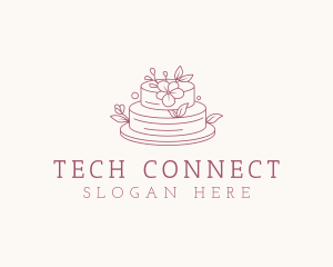 Floral Wedding Cake Logo