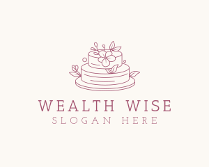 Floral Wedding Cake Logo