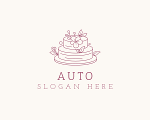 Floral Wedding Cake Logo