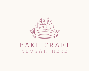 Floral Wedding Cake logo design