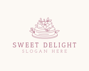 Floral Wedding Cake logo design