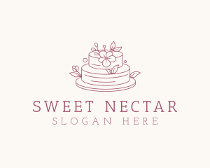 Floral Wedding Cake logo design