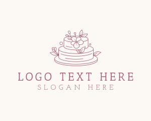 Caterer - Floral Wedding Cake logo design