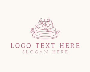 Wedding - Floral Wedding Cake logo design