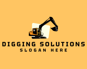 Construction Digging Excavator logo design