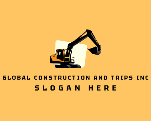 Construction Digging Excavator logo design