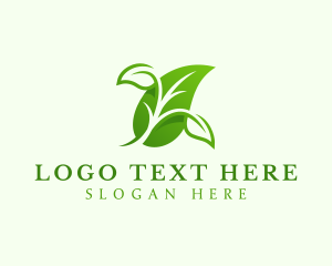 Vegan - Organic Plant Leaf logo design