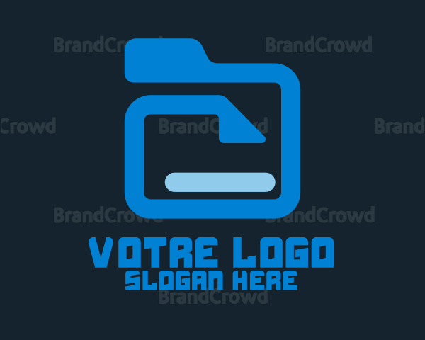 Blue File Folder Logo