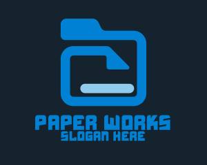 File - Blue File Folder logo design