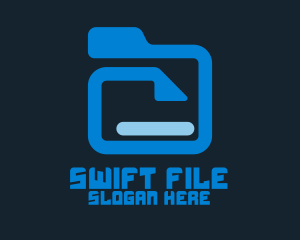 File - Blue File Folder logo design