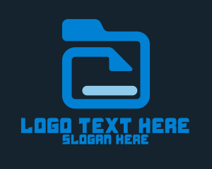 Office Supplies - Blue File Folder logo design