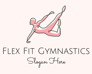 Gymnastics - Minimalist Gymnast Stretch logo design