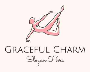 Minimalist Gymnast Stretch logo design