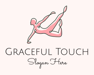 Minimalist Gymnast Stretch logo design