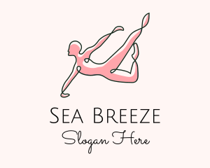 Minimalist Gymnast Stretch logo design