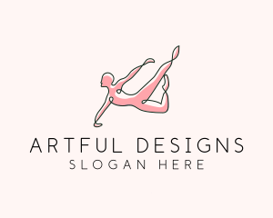 Yoga Gymnast Stretch logo design