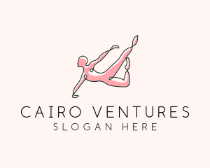 Yoga Gymnast Stretch logo design