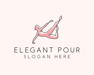 Yoga Gymnast Stretch logo design