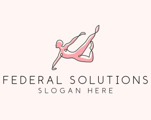 Yoga Gymnast Stretch logo design