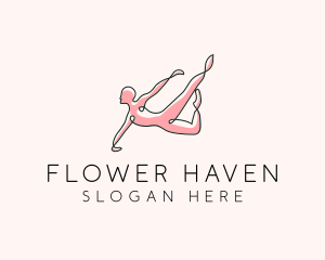 Yoga Gymnast Stretch logo design