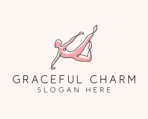 Minimalist Gymnast Stretch logo design