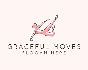 Minimalist Gymnast Stretch logo design