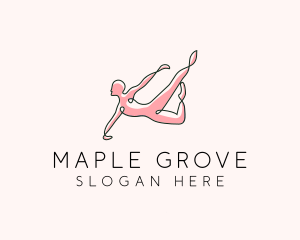 Yoga Gymnast Stretch logo design