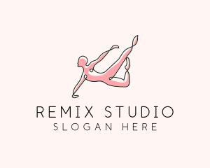 Yoga Gymnast Stretch logo design