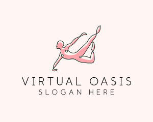 Yoga Gymnast Stretch logo design