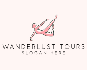 Yoga Gymnast Stretch logo design