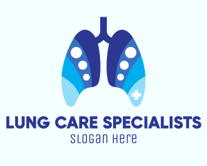 Blue Respiratory Dots logo design