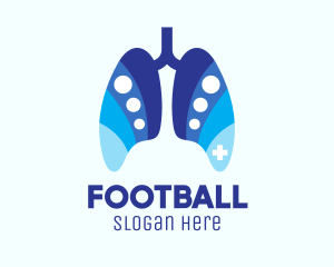 Lung Center - Blue Respiratory Dots logo design