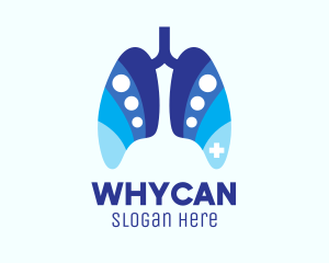 Lung Doctor - Blue Respiratory Dots logo design