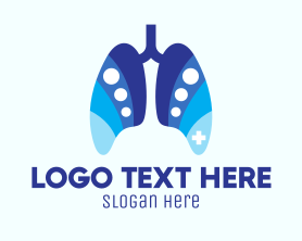 Lung Health - Blue Respiratory Dots logo design
