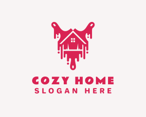 Pink Paintbrush Home logo design