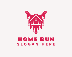 Pink Paintbrush Home logo design