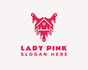 Pink Paintbrush Home logo design