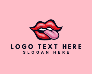 Dating - Lady Lips Tongue logo design