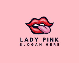 Lady Lips Tongue logo design