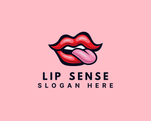 Lady Lips Tongue logo design