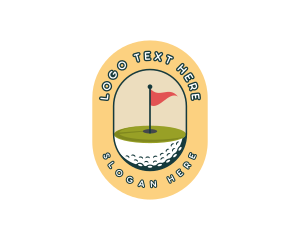 Ball - Golf Ball Flag logo design
