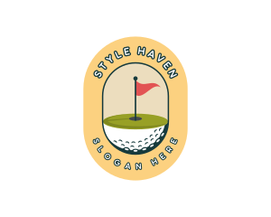 Mitt - Golf Ball Flag logo design