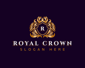 Crown Crest Shield logo design