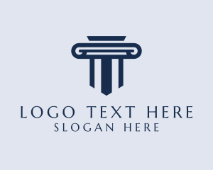 Law School - Institution Judiciary Pillar logo design