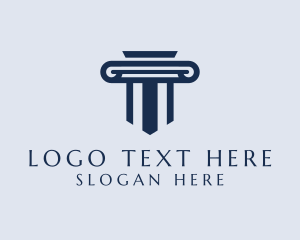 Courthouse - Institution Judiciary Pillar logo design